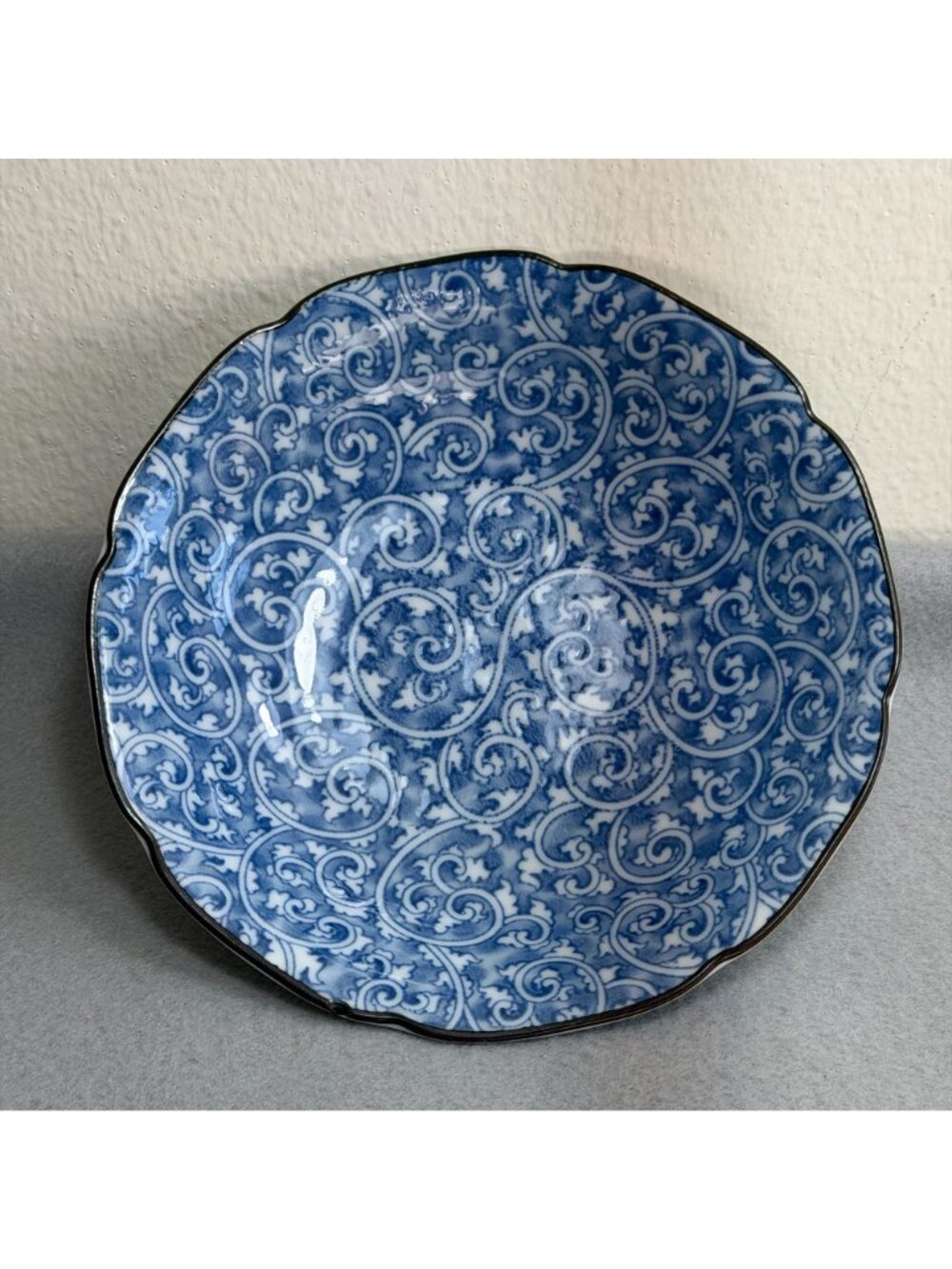 Vintage Takahashi Japanese Porcelain Plate With Blue Floral, Made in Japan - Picture 10 of 14